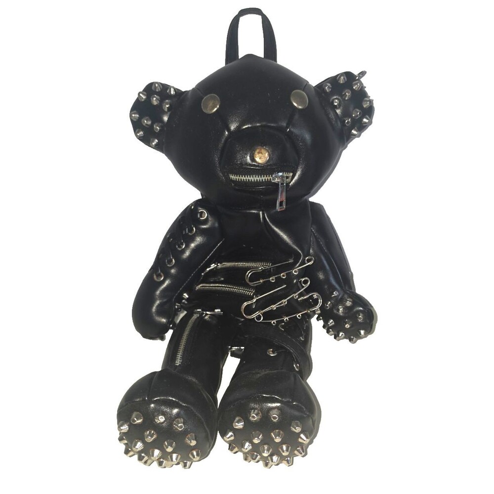 Dolls Kills Current Mood Black Studded Teddy Bear Backpack Unique